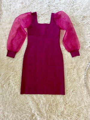 house of harlow corset dress House of Harlow 1960 NWT Fuchsia Corset Compression Knit Mini Dress Size  Small