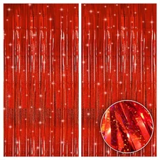 KatchOn, Iridescent Red Streamers Party Decorations - 3.2x8 Feet, Pack of 2... 