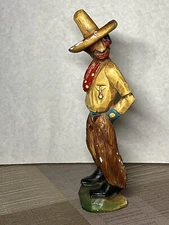 H.S Andy Anderson Cowboy Chalkware Sculpture Vintage Knotts Berry Farm 10"
