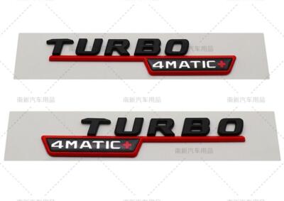 TURBO 4MATIC+plus Fender AMG Emblem MATTE Black RED Badge For Mercedes E53 CLS53