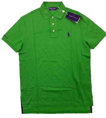 Ralph Lauren Purple Label Bright Green Polo Shirt Medium Made in