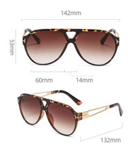 Classy Shang Women's Double Beam Sunglasses 142mm wide