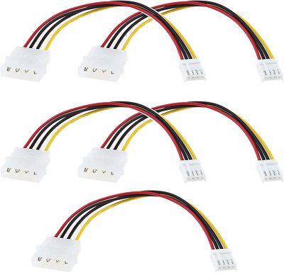5 Stück Molex 4-Pin auf Floppy 4-Pin Stromkabel PC-Computer-Anschluss Stromverlä