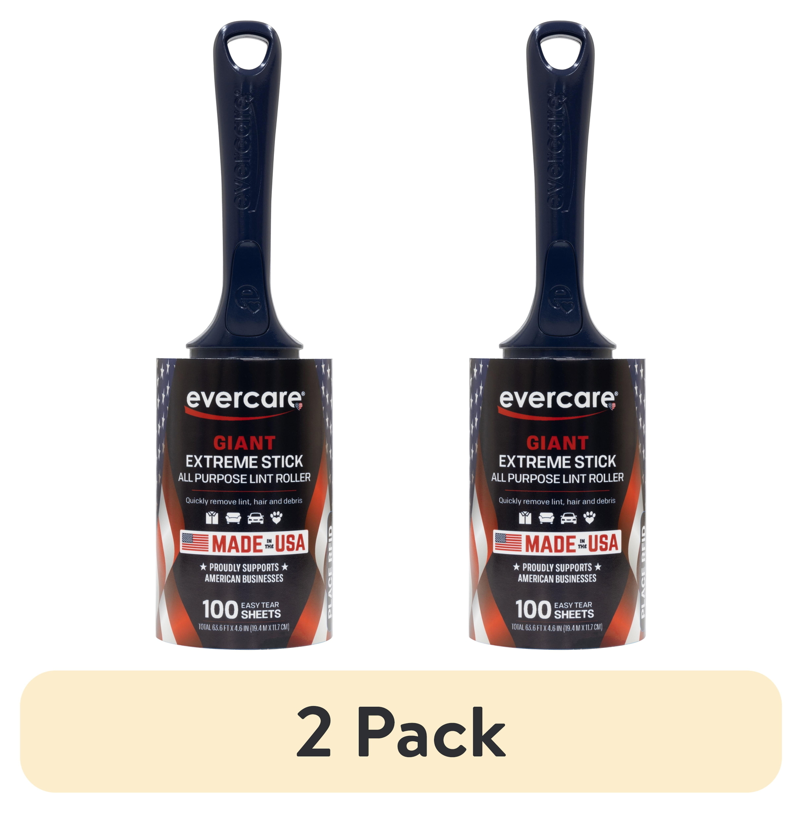 (2 pack) Evercare 100-Layer Giant Size Extra Sticky Lint Roller