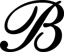 Script Letter B Initial Vinyl Sticker Decal Monogram Elegant Font PickSize Color