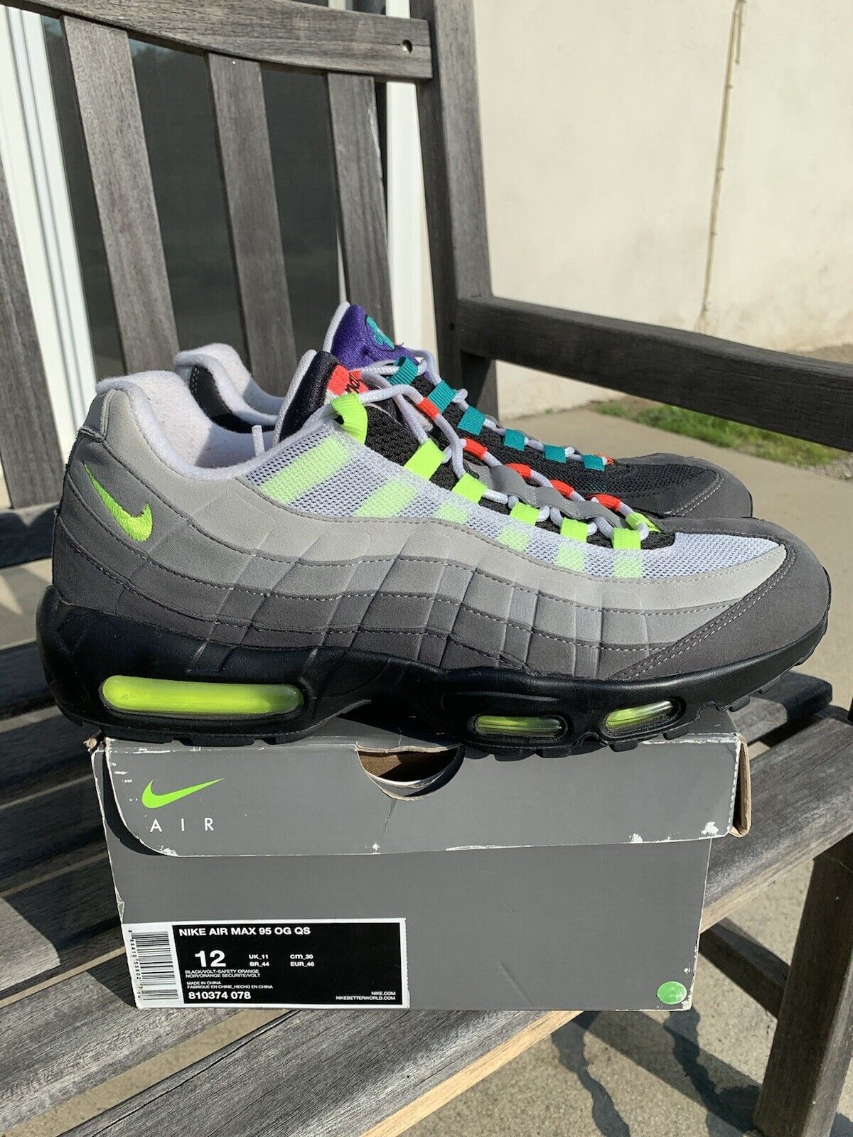 Dar derechos caja registradora cero Nike Air Max 95 OG QS Greedy What The Men Size 12 Jordan Kobe Tinker  Federer RF | eBay