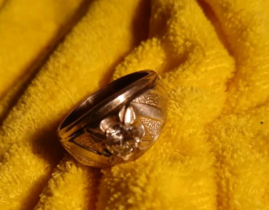 Mens Ring Extra Large Silver PLATED Simulated CZ … - image 2