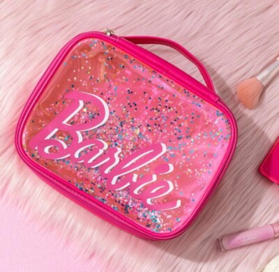 Miniso x Barbie Glitter Kawaii Pink Cosmetic Makeup Storage Bag Case  Container✨