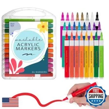 The Pencil Grip Magic Stix Washable Acrylic Markers for Kids and Teens, 24 No