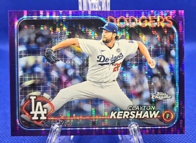 2024 Topps Chrome Clayton Kershaw Sonar Purple Refractor /275 LA Dodgers