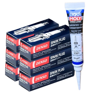 6x DENSO Zündkerzen + LIQUI MOLY Fett für TRX 450 2006-2009