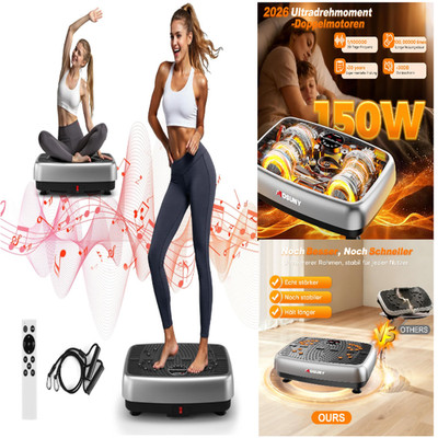 Vibrationsplatte MOSUNY Doppelmotor 450 Pfund Ganzkörpertraining Massagegerät