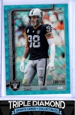 2025 Topps Chrome Maxx Crosby Aqua Wave Refractor #109/199 Raiders E733
