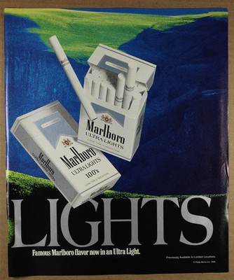 1998 Marlboro Ultra Lights Cigarettes Original Vintage Magazine Print Ad