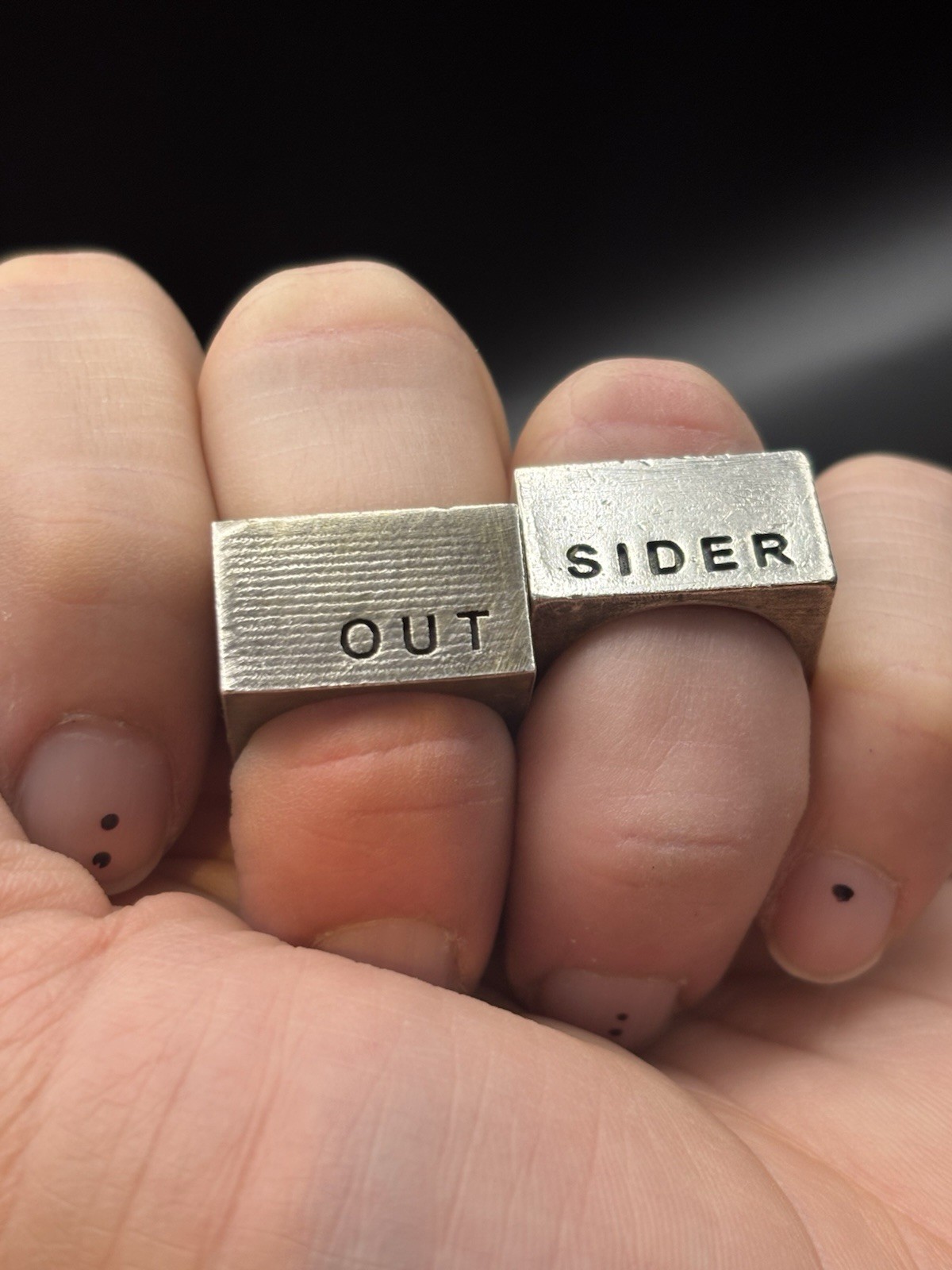 Custom Made “OUTSIDER” Solid 925 Sterling Silver … - image 1