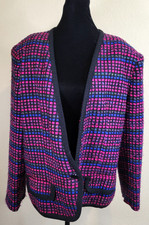 Vintage Haberdashery Leslie Fay Womens 16 Colorful Blazer Jacket Shoulder Pads