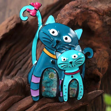 Dropping Oil Cat Shape Alloy Brooch Pin Cute Lovely Dress Accessories Decoration