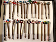 Lace Making Bobbins With Beads.  Brown And Black Plastic. X 25