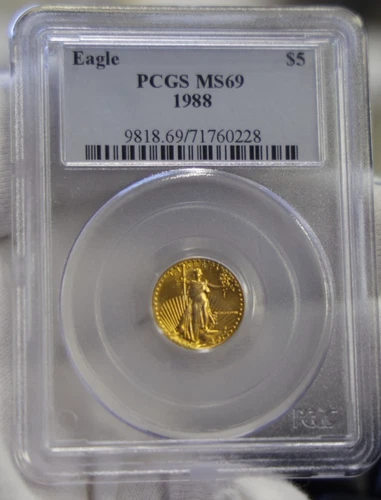 1988 US $5 Gold 1/10th Eagle PCGS MS69
