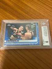 2019 Topps Chrome UFC Rachael Ostovich 09/75 Blue Wave Refractors #66 Beckett