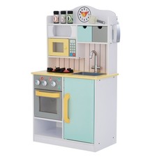 Teamson Kids Wooden Kitchen Toy Kitchen With 5 Role Play Accessories TD-11708AR