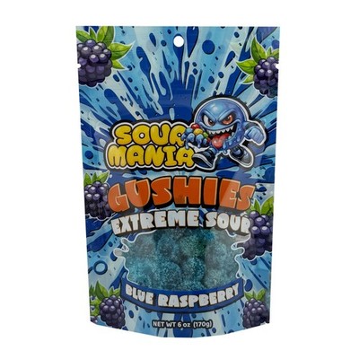 SourMania Gushies Extreme Sour Gummy Candy, Super Tangy Flavors, 6 oz Bag
