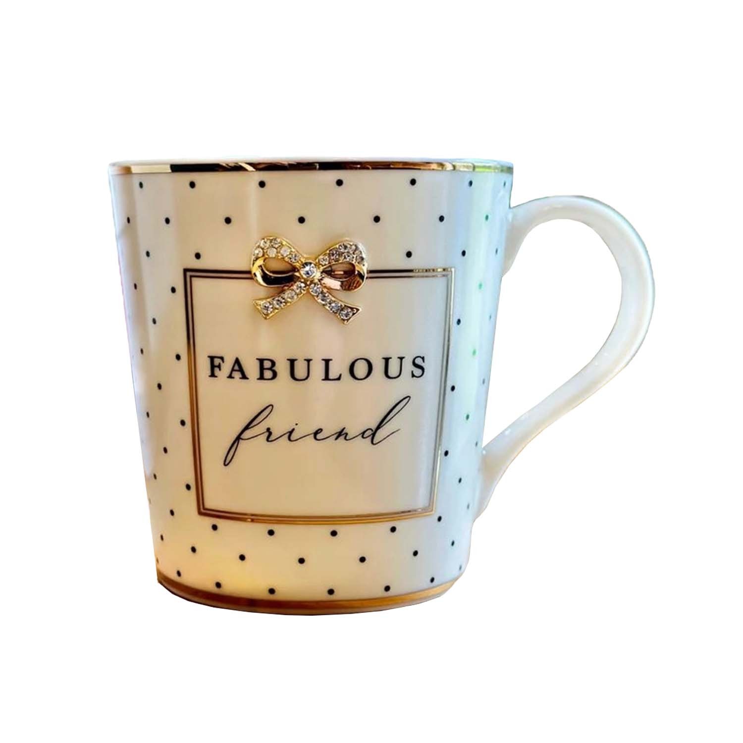 Fine China Mug Fabolous Friend Mug Hot Choco Tea Cup Gift Boxed 300ml Drinkware