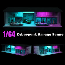 1:64 Diorama Car Garage Model LED Lighting City Parking Lot Scene Display Model