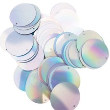 Silver Holografic Loose Sequins Round Couture Sequin Paillettes 40mm Craft
