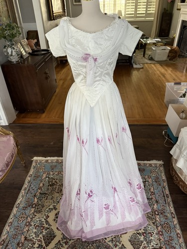 Civil War Reenactment Womens Formal Gown Day Dress Hand Made Small