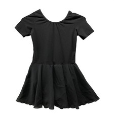 Stelle Girls 7-8 130 Skirted Leotard Short Sleeve Black Ballet Dance