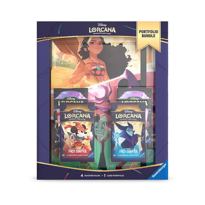 TCG Disney Lorcana Portfolio Bundle 4 Booster Packs & 1 Portfolio First  Chapter | eBay