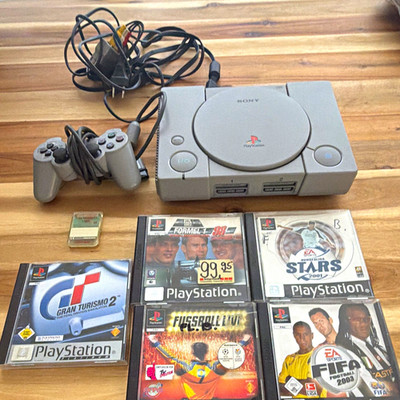 Sony PlayStation 1 SCPH-9002 PAL grau + Controller Kabel & Spiele