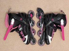 Aerowheels Rollerblades Girls Inline Skates Sizes 5-8 Pink Black  (preowned)