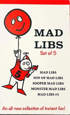 NEW MAD LIBS SET OF 5 BOOKS FACTORY SEALED 2012 USA RESTORATION HARDWARE