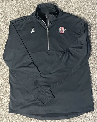 Men s Jordan SDSU Aztecs Half Zip Size M Long Sleeve Black Used