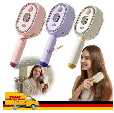 Electric Spray Air Cushion Massage Comb, Rechargeable Mist Hair Brush Easy-Clean
