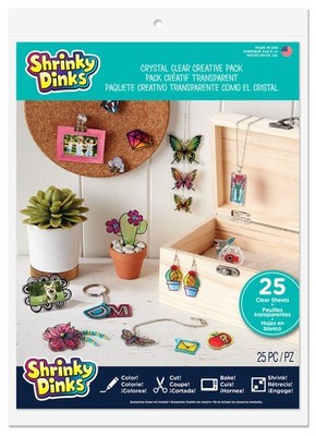 Shrinky Dinks Creative Pack 25 Sheets Crystal Clear Kids Art And Craft Activity