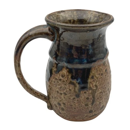 Vtg Studio Art Pottery Hand Thrown Stoneware Rustic Coffee Mug Tankard Stamped