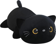 SQEQE Weighted Black Cat Plush, Weighted Black Cat Stuffed Animal, Cute Plushies