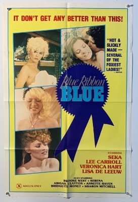Sexy Seka ''Blue Ribbon Blue'' Original X-Rated Adult Sexploitation Movie Poster