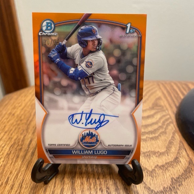 2023 Bowman Chrome William Lugo Orange Refractor Auto /25 Autograph RC Rookie