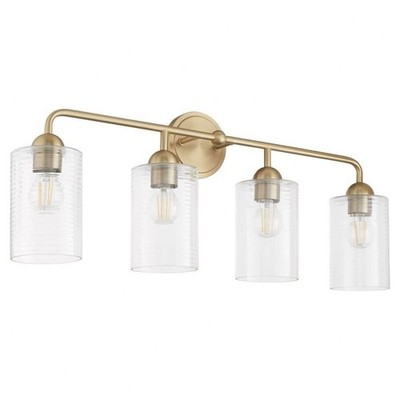 Quorum Charlotte 4-Light Bathroom Vanity Light Aged Brass Finish