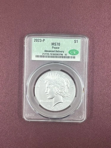 2023P- Peace Silver Dollar- CAC- MS70- Advanced Delivery