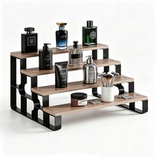 4 Tier Cologne Organizer for Men, Wooden Storage Shelf for Dresser