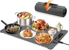 Foldable Electric Food Warming Tray 300W Warming Mat Plate with 5 Temp Modes 4H