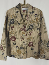 Alfred Dunner Petite Floral Embroidered Jacket Blazer Cottagecore Women's Sz 12P