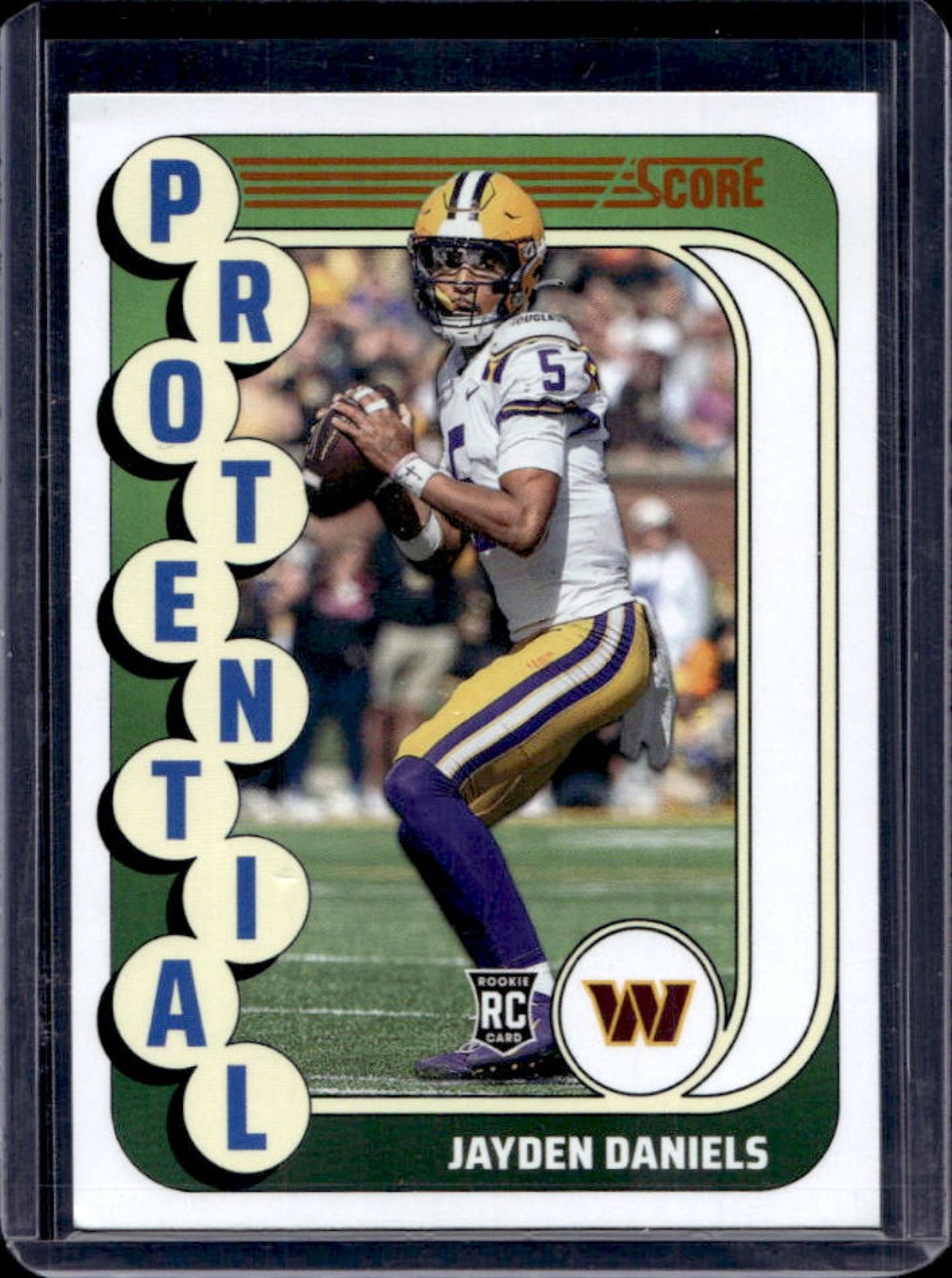 2024 Panini Score Jayden Daniels Protential RC Rookie #3 Commanders