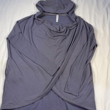 Athleta Women Small Purple Tulip Crossover Hoodie Sweatshirt Thumbhole RN 54023