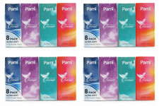 PAMI 3-Ply Pocket Facial Tissues Ultra Soft Strong Travel Purse Packs 16 192ct